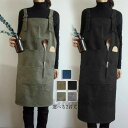 【送料無料】ベーカリー フラワーアート 花屋 美容師 保育士 北欧風 カフェエプロン ワークエプロン かぶる ワンピース チュニックエプロン