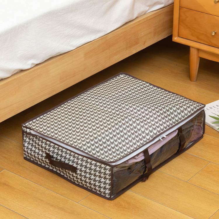ベッド下 収納 ケース 3個組 衣類 収納袋 衣装ケース 収納 ボックス 布 衣替え 衣類整理袋 防湿 防ダニ 通気性 良好 ほこり 除け 持ち手 中身 が 見える 透明 窓付き 省スペース デッドスペース 収納 バック 袋 服 毛布 クローゼット 収納