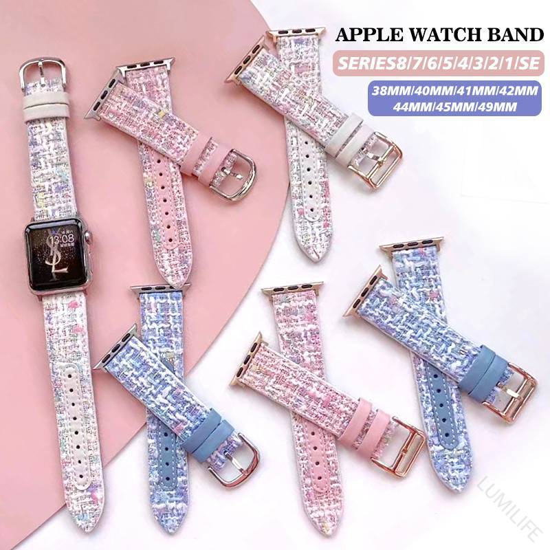 乐天商城 - アップルウォッチ バンド かわいい おしゃれ 春夏 レディース Apple watch ベルト 交換用 series 8 7 6 5 4 3 2 1 se 41mm 45mm 44mm 40mm 38mm 42mm 可愛い バンド交換 装着簡単