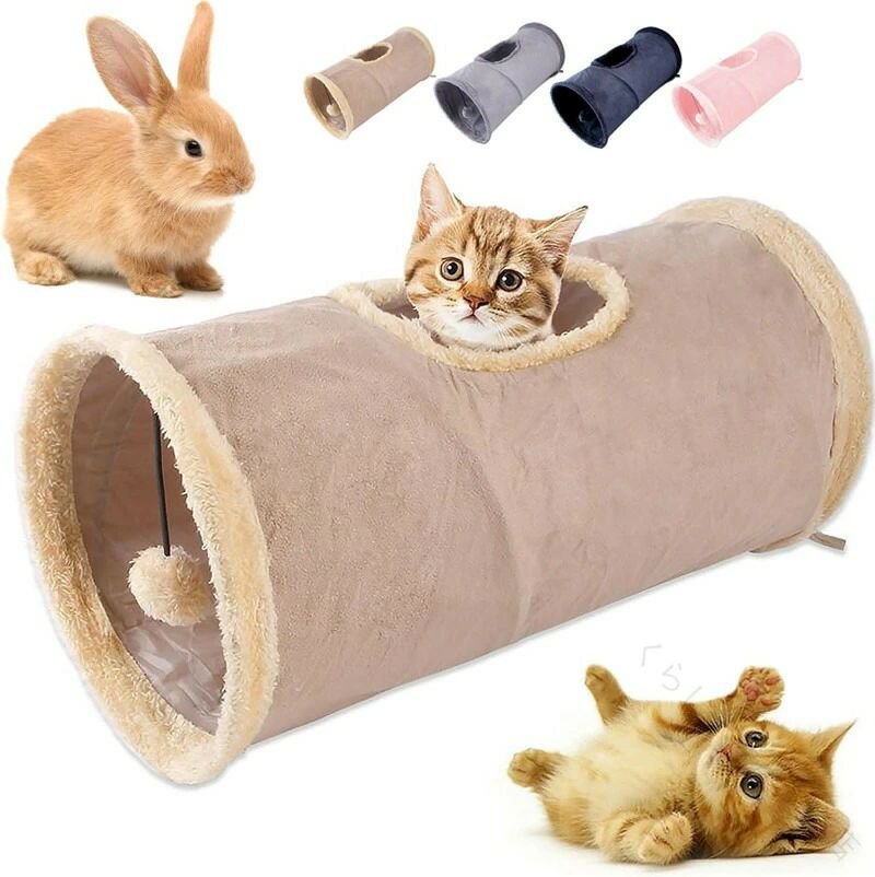 Tunnel - うさぎ トンネル うさぎトンネル ウサギ 猫 おもちゃうさぎ用品 猫のおもちゃ 隠れ家 フェレット モルモット チンチラ 折りたたみ ボール付き 可愛いさぎおうち ハウス うさぎトイレ キ