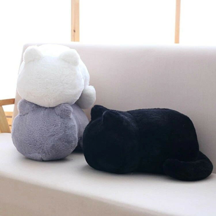 猫型 リアル 猫クッション ねこ 猫 ネコクッション 猫型クッション ふわふわ 猫 猫型 ねこクッション クッション クッション ねこ型 まくら ぬいぐるみ ネコ 猫 キャット ふわふわ おしゃれ インテリア 雑貨 ブラック ホワイト [3]
