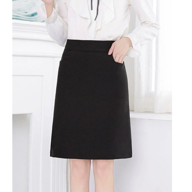 じんかんShopのオフィスカジュアル Aラインスカート オフィスユニフォーム 企業 制服 無地 リクルートスーツ 仕事用 通勤 ビジネス 黒 きれいめ 入学式 卒業式 シンプル オフィスウェア 春 秋 おしゃれ フォーマル スカート 接待 飲み会 ひざ丈 事務服 おしゃれ｜アングル2