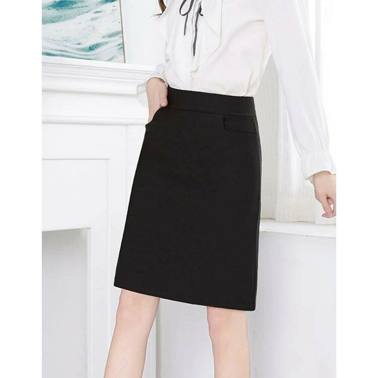 じんかんShopのオフィスカジュアル Aラインスカート オフィスユニフォーム 企業 制服 無地 リクルートスーツ 仕事用 通勤 ビジネス 黒 きれいめ 入学式 卒業式 シンプル オフィスウェア 春 秋 おしゃれ フォーマル スカート 接待 飲み会 ひざ丈 事務服 おしゃれ｜アングル3