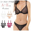 ブラジャー ショーツセット ブラ3点セット ワイヤー付き シースルー ノンパテッド 透けパンツ 下着 女性用 3/4カップ 透け透け ソフト 大きいサイズ 蒸れない 上下セット 夏ブラ