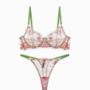 「新品」ノンパテッドブラ ショーツ セット T バック ショーツ Gストリング シースルー ブラジャー 花柄 透け ブラジャー ショーツ セット 花柄 刺繍 上下セット 透けるブラジャー tバックブラセット