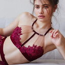 ブラジャー ショーツセット ブラジャー セット レディース インナー 夏ブラ ホルターネック ブラジャー ノンワイヤー ブラ レース 刺繍 ノンパテッド 見せブラ ノンストレス セクシー 下着 エロい ABCカップ