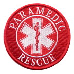 【ネコポス対象商品】 【新作】スターオブライフ 円形 PARAMEDIC RESCUE REDエンブレム