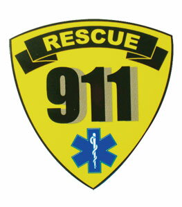 【ネコポス対象商品】 ■GUARD■RESCUE911ステッカー（アメリカの消防・救急番号）