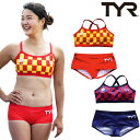 【アウトレット】WGARD-18S GUARD×TYR水着 チェッカー柄ワークアウトビキニ(4)