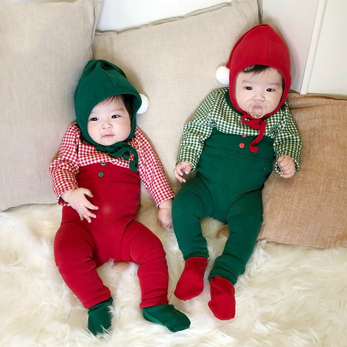 楽天はぐラブ hugloveロンパース ベビー カバーオール 帽子付き クリスマス ベビー服 赤ちゃん 長袖 男の子 女の子 新生児 ベビーウエア コットン 綿 お部屋着 ホームウエア ギフト プレゼント 可愛い 赤ちゃん服 クリスマスプレゼント 73cm 80cm 90cm 100cm