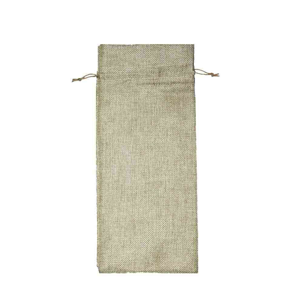 麻袋 ジュート リネン 巾着袋 ワイン入れ 5枚入り ラッピング用品 ギフト用品 (原色)