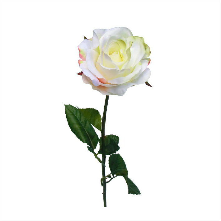 バラ 薔薇 造花 1輪 ホワイト(大) 002-016