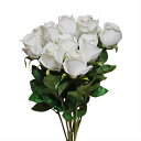 GuCra グクラ バラ 薔薇 造花 10本セット 花束 ギフト・プレゼント FLC-1 (ホワイト)