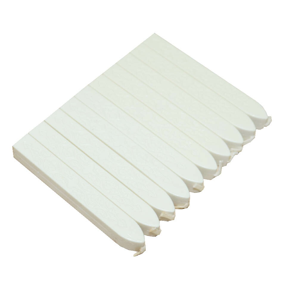 WAXLABO　ワックスラボ　シーリングワックス　封ろう 封蝋　芯付き　カラー：ホワイト　ろうそく　プレゼントに　10本セット