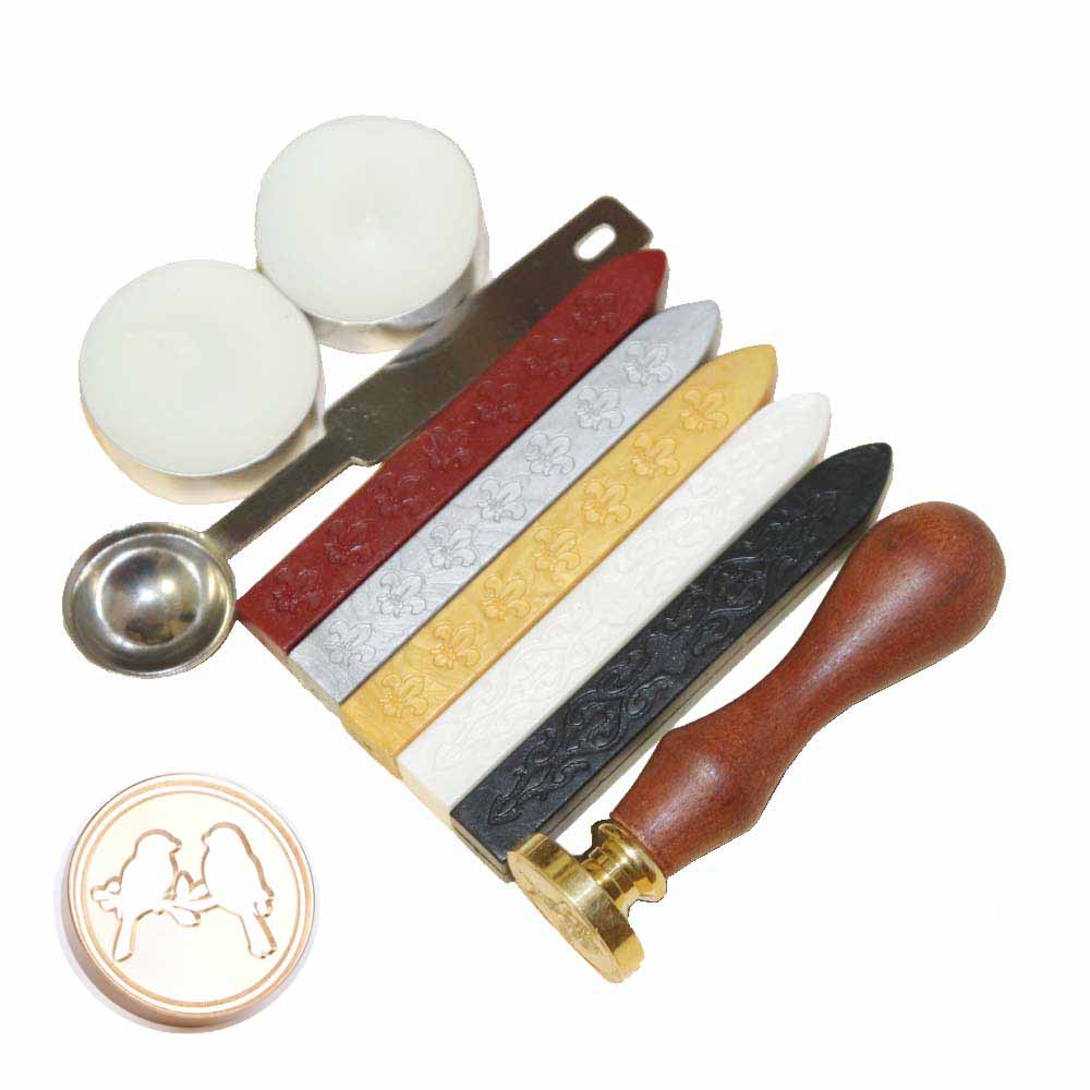 WAXLABO　ワックスラボ　シーリングワックスセット　封蝋　封ろう　プレゼントに　結婚式　お祝い事　スタンプ柄：小鳥