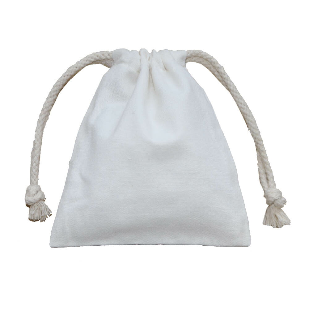 (KIPPOH:吉包)綿袋 帆布・コットン 巾着袋 小物入れ 自然な風合い 10枚入り ラッピング用品 ギフト用品 ホワイト