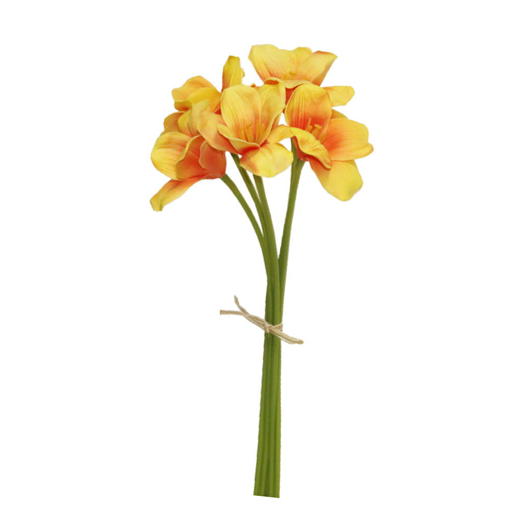 チューリップ　造花　イエローオレンジ　5本セット　飾り付け　インテリア　ディスプレイ