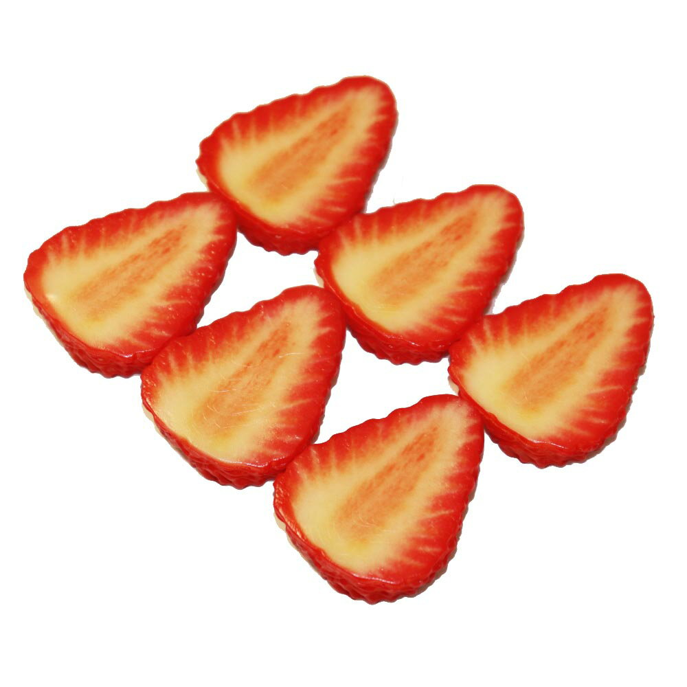 イチゴ模型　カットいちご　6個パック　食品サンプル　ディスプレイ　果物模型