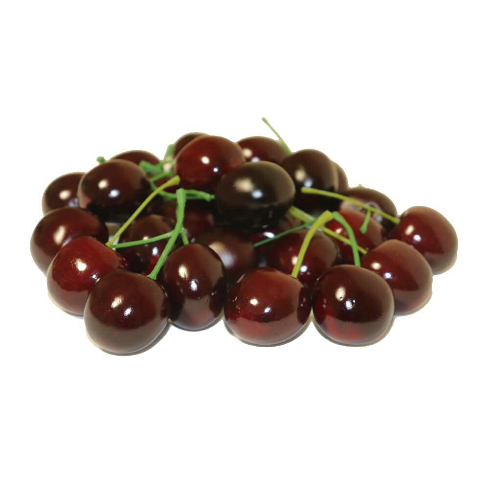 大きめサイズのチェリー模型 果物模型 さくらんぼ 30個パック ディスプレイ 食品サンプル (ブラック)