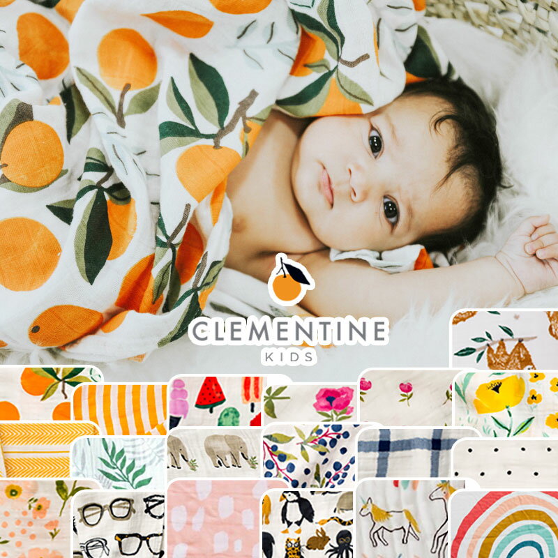 CLEMENTINE KIDS クレメンタインキッズ モスリン スワドル （ おくるみ ブランケット ガーゼ 薄手 出産祝 ギフト 男の子 女の子 ママ ）