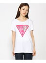 GUESS（ゲス）(W)Triangle Logo Teeボタニカル柄でデザインしたトライアングルロゴがアクセントになったTシャツ。ボディラインを拾わないゆったりシルエットとチュニック丈で、リラクシングムード漂います。シャツのインナーにした時もさりげなくロゴが映えるので、レイヤードスタイルにもお勧めです。モデル身長：160cm 着用サイズ:ピンク系その他(P63W)/L ブルー系その他(P7FM)/M型番：E3GI00JA914-P63-XS HR1068【採寸】サイズバストウエストヒップ肩幅袖丈着丈XS84.0cm78.0cm87.0cm37.0cm15.0cm64.0cmS89.0cm81.0cm92.0cm38.0cm15.5cm65.0cmM95.0cm90.0cm95.0cm41.5cm16.0cm66.0cmL102.0cm95.0cm100.0cm43.0cm16.5cm67.0cm商品のサイズについて【商品詳細】バングラデシュ素材：コットン100%サイズ：XS、S、M、L洗濯機洗い可※画面上と実物では多少色具合が異なって見える場合もございます。ご了承ください。商品のカラーについて 【予約商品について】 ※「先行予約販売中」「予約販売中」をご注文の際は予約商品についてをご確認ください。■重要なお知らせ※ 当店では、ギフト配送サービス及びラッピングサービスを行っておりません。ご注文者様とお届け先が違う場合でも、タグ（値札）付「納品書 兼 返品連絡票」同梱の状態でお送り致しますのでご了承ください。 ラッピング・ギフト配送について※ 2点以上ご購入の場合、全ての商品が揃い次第一括でのお届けとなります。お届け予定日の異なる商品をお買い上げの場合はご注意下さい。お急ぎの商品がございましたら分けてご購入いただきますようお願い致します。発送について ※ 買い物カートに入れるだけでは在庫確保されませんのでお早めに購入手続きをしてください。当店では在庫を複数サイトで共有しているため、同時にご注文があった場合、売切れとなってしまう事がございます。お手数ですが、ご注文後に当店からお送りする「ご注文内容の確認メール」をご確認ください。ご注文の確定について ※ Rakuten Fashionの商品ページに記載しているメーカー希望小売価格は、楽天市場「商品価格ナビ」に登録されている価格に準じています。 商品の価格についてGUESSGUESSのカットソー・Tシャツトップスご注文・お届けについて発送ガイドラッピンググッズ3,980円以上送料無料ご利用ガイドこの商品はセール商品のため返品・交換対象外です詳細はこちら &gt;&gt;