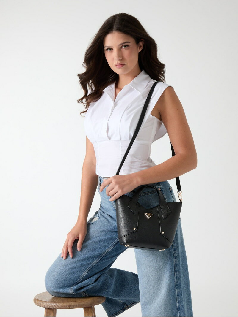 Guess - GUESS/(W)DARCY Mini Tote トートバッグ ミニトート ショルダーバッグ GUESS ゲス バッグ トートバッグ ブラック ブラウン グリーン【送料無料】[Rakuten Fashion]