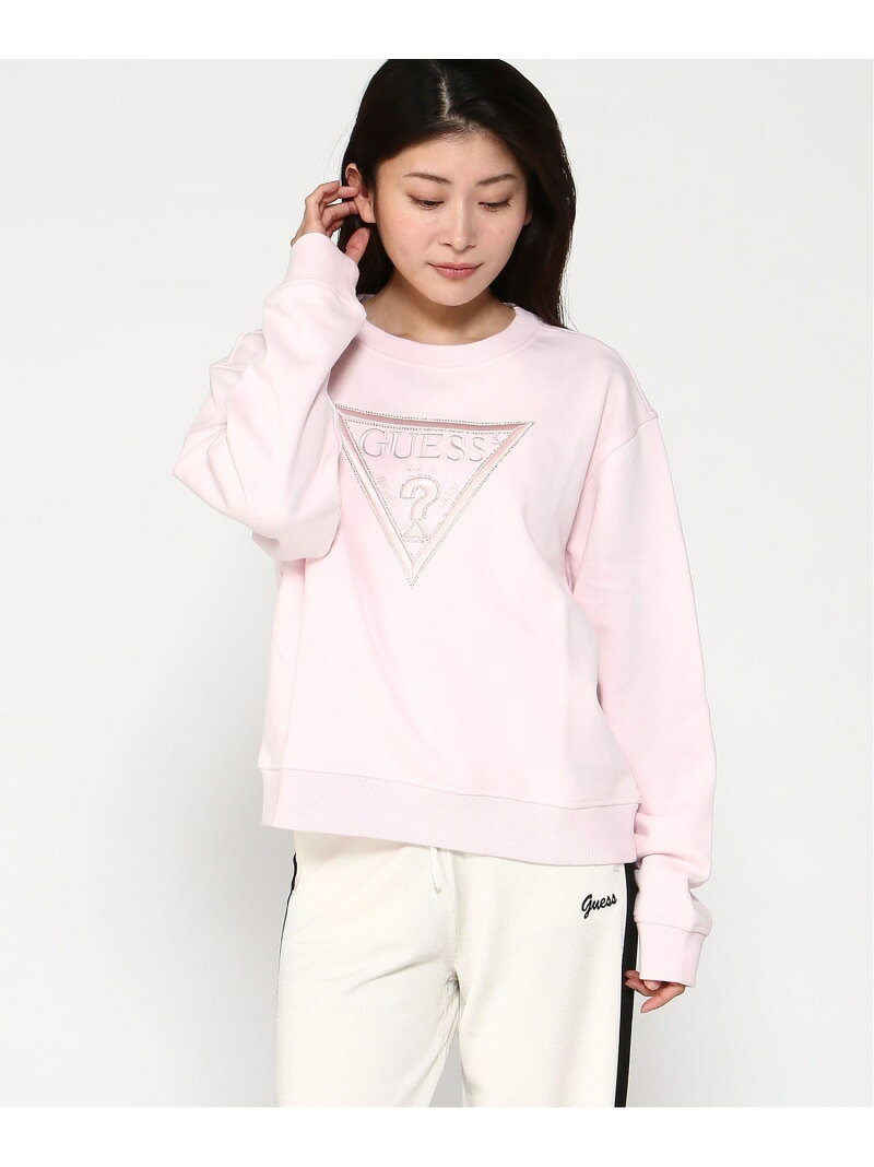 GUESS スウェット レディース(W)CN Ls Lace Triangle Flecee GUESS ゲス トップス スウェット・トレーナー ピンク ホワイト ブラック ブルー【送料無料】[Rakuten Fashion] guess-10009539 GUESS(ゲス)公式ショップ サンプル画像2