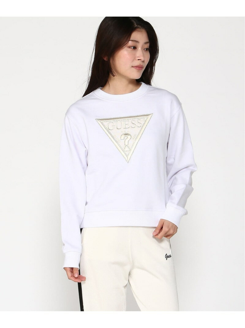 GUESS スウェット レディース(W)CN Ls Lace Triangle Flecee GUESS ゲス トップス スウェット・トレーナー ピンク ホワイト ブラック ブルー【送料無料】[Rakuten Fashion] guess-10009539 GUESS(ゲス)公式ショップ サンプル画像3