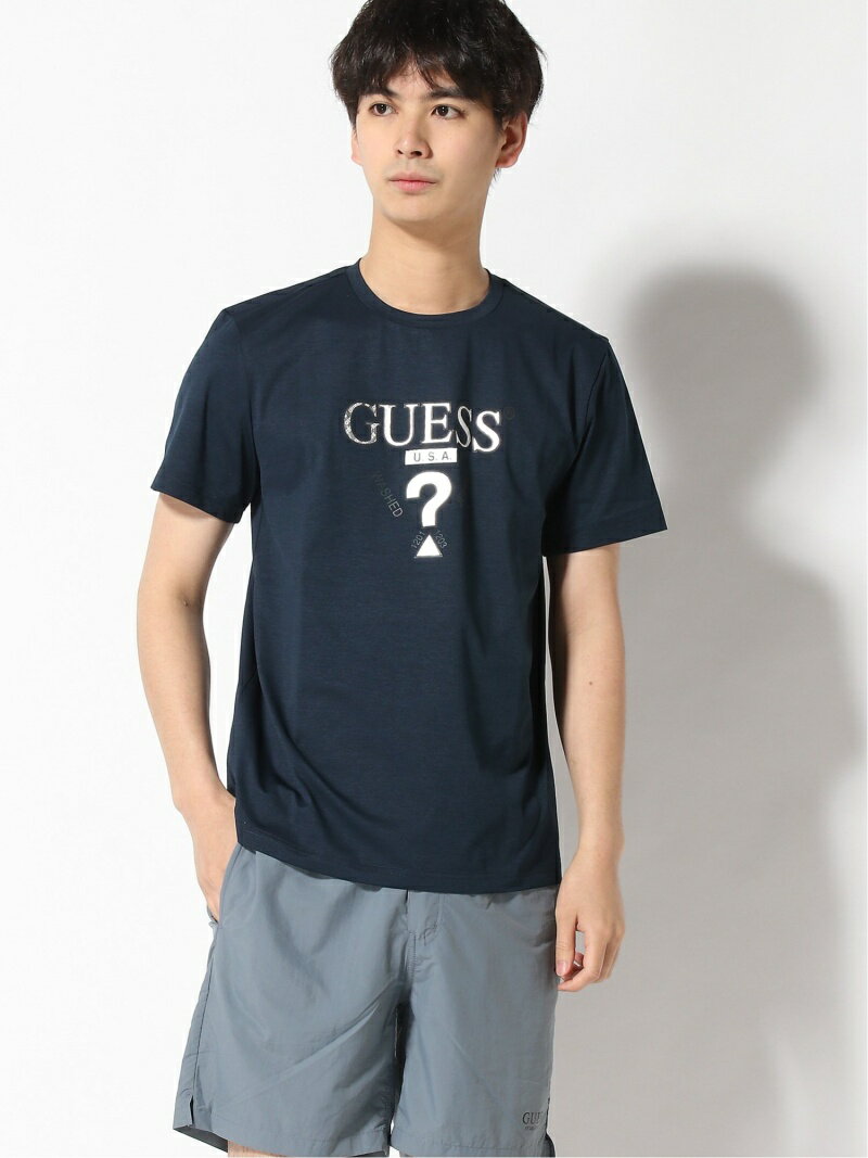 【SALE／61%OFF】(M)Logo Tee GUESS ゲス トップス カットソー・Tシャツ ネイビー ピンク ホワイト【RBA_E】[Rakuten Fashion]