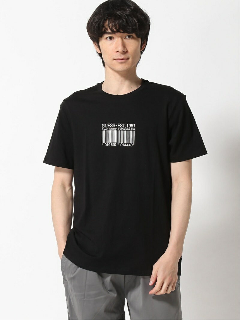 【SALE／61%OFF】(M)Barcode Logo Tee GUESS ゲス カットソー Tシャツ ブラック ホワイト【RBA_E】[Rakuten Fashion]