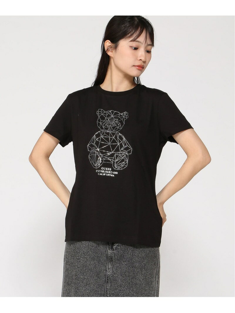 Rakuten - GUESS/(W)ROMY Tee Tシャツ GUESS ゲス トップス カットソー・Tシャツ ブラック ホワイト【送料無料】[Rakuten Fashion]