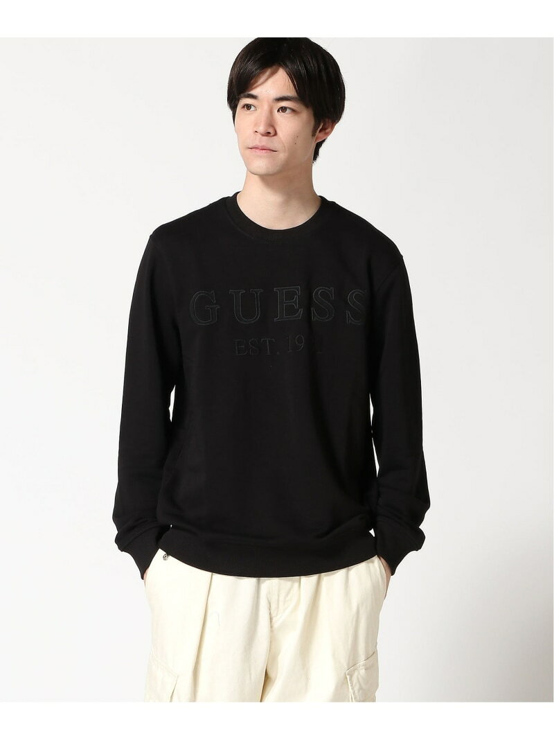 Rakuten - 【SALE／60%OFF】GUESS スウェット (M)BEAU Cn Sweatshirt GUESS ゲス トップス スウェット・トレーナー ブラック ホワイト【RBA_E】[Rakuten Fashion]
