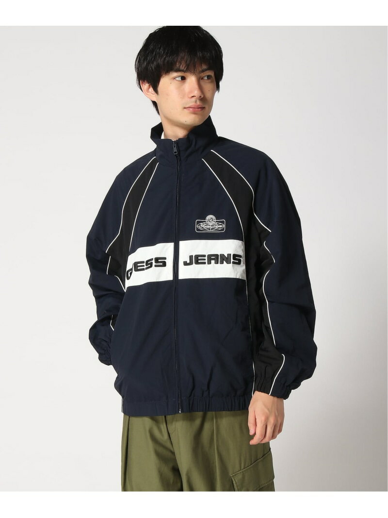 Rakuten - GUESS JEANS/(M)Crinkle Track Jacket GUESS JEANS ゲス ジャケット・アウター ブルゾン・ジャンパー ネイビー【送料無料】[Rakuten Fashion]