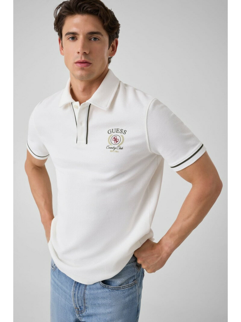GUESS/(M)GUESS Country Club Tee ポロシャツ 半袖 GUESS ゲス トップス ポロシャツ ホワイト【送料無料】[Rakuten Fashion]