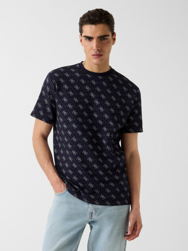 Rakuten - GUESS/(M)JACQUARD 4G Knit Top Tシャツ 総柄 GUESS ゲス トップス ニット ネイビー ベージュ【送料無料】[Rakuten Fashion]