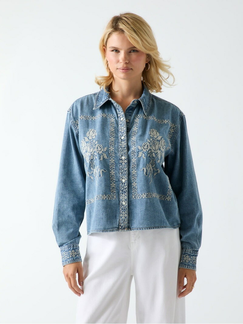 GUESS/(W)LEONA Shacket GUESS ゲス トップス シャツ・ブラウス ブルー【送料無料】[Rakuten Fashion]