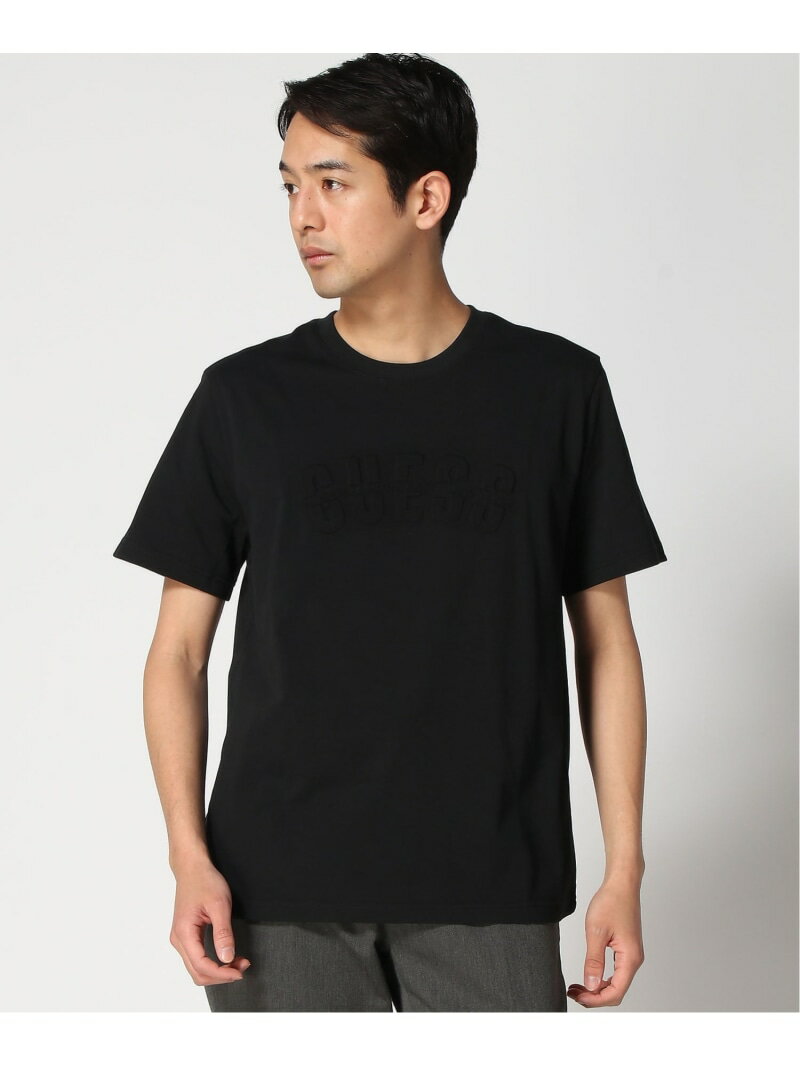 Rakuten - GUESS/(M)MEN'S S/Slv Tee Shirt カットソー Tシャツ ロゴTシャツ GUESS ゲス トップス カットソー・Tシャツ ブラック ホワイト【送料無料】[Rakuten Fashion]