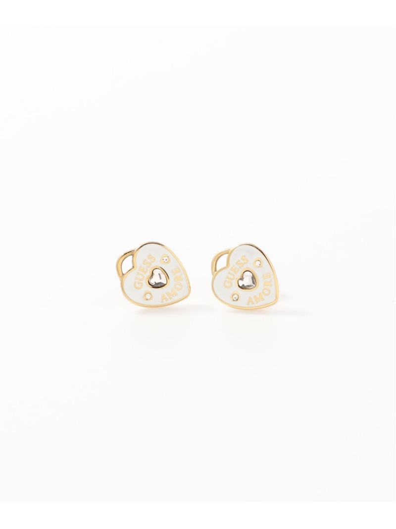 GUESS ���������꡼ �ԥ��� (W)GUESS AMORE 14MM HEART STUDS GUESS ���� ���������꡼���ӻ��� �ԥ��� �ۥ磻�ȡ�����̵����[Rakuten Fashion]