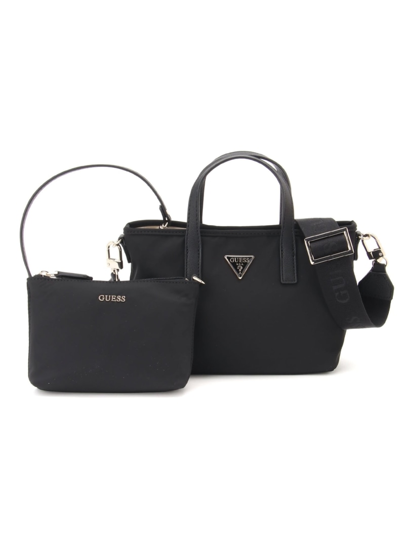 【SALE／20 OFF】GUESS トートバッグ (W)ECO Gemma Mini Tote GUESS ゲス バッグ トートバッグ ブラック【RBA_E】【送料無料】 Rakuten Fashion