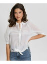 【SALE／50%OFF】(W)Cate Voile Half-Sleeve Top GUESS ゲス トップス シャツ・ブラウス ホワイト【RBA_E】【送料無料】[Rakuten Fashion]