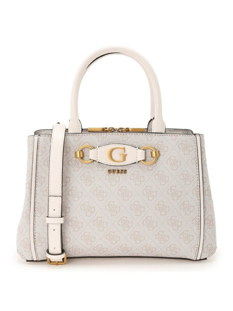 GUESS ハンドバッグ (W)IZZY Small Girlfriend Satchel GUESS ゲス バッグ ハンドバッグ ホワイト ブラウン