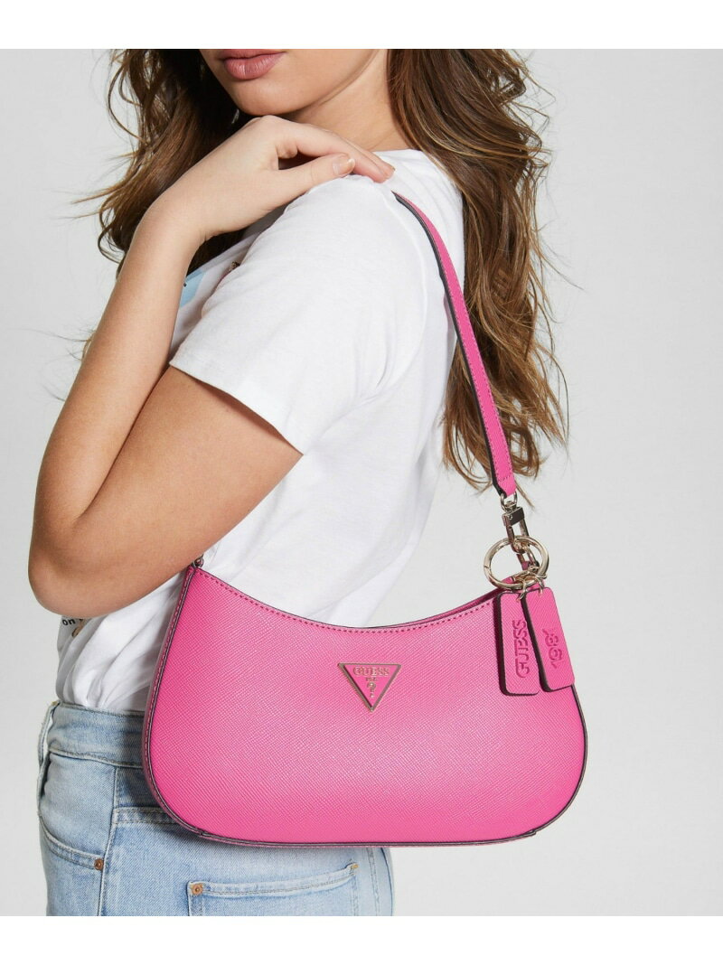 GUESS ハンドバッグ (W)NOELLE Top Zip Shoulder Bag GUESS ゲス バッグ ショルダーバッグ ピンク ブラック ホワイト ブルー【送料無料】 Rakuten Fashion