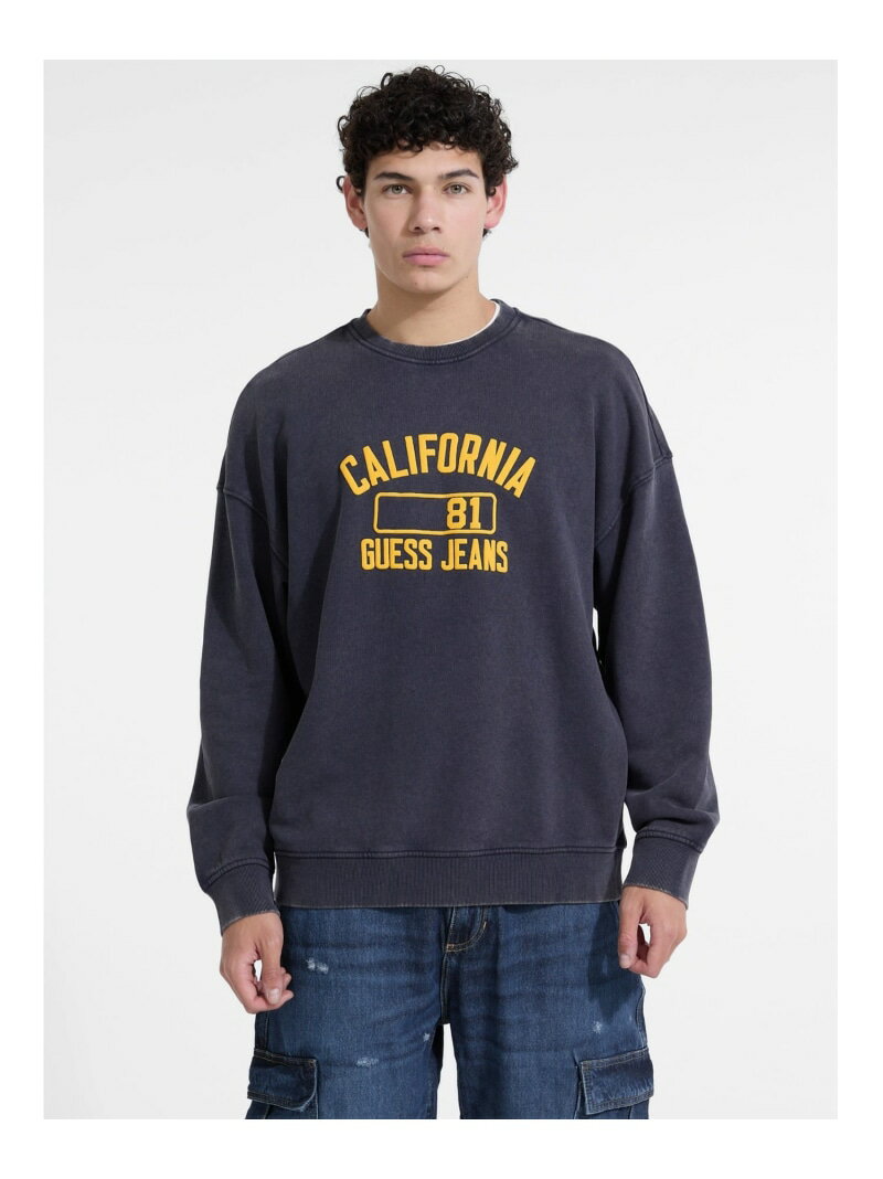 Rakuten - 【SALE／50%OFF】GUESS JEANS スウェット (M)Cn Over California GUESS JEANS ゲス トップス スウェット・トレーナー ネイビー ホワイト【RBA_E】【送料無料】[Rakuten Fashion]