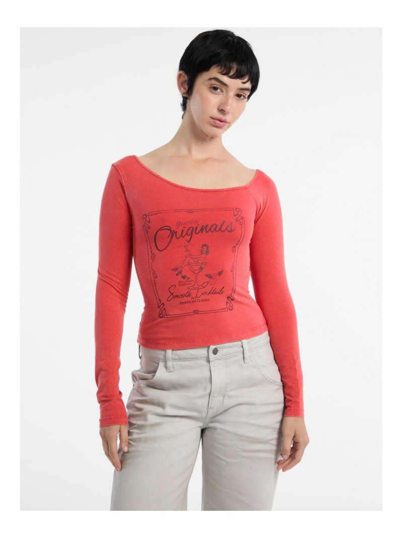 【SALE／50%OFF】GUESS Originals 長袖Tシャツ (W)Off Shoulder Ls Tee GUESS Orig...