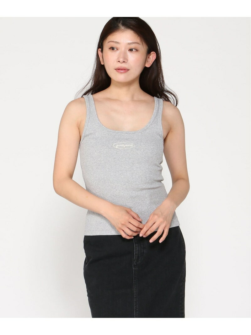 乐天商城 - 【SALE／50%OFF】GUESS JEANS タンクトップ (W)Tank Top Slim Rib Embro GUESS JEANS ゲス トップス ノースリーブ・タンクトップ グレー ホワイト【RBA_E】[Rakuten Fashion]