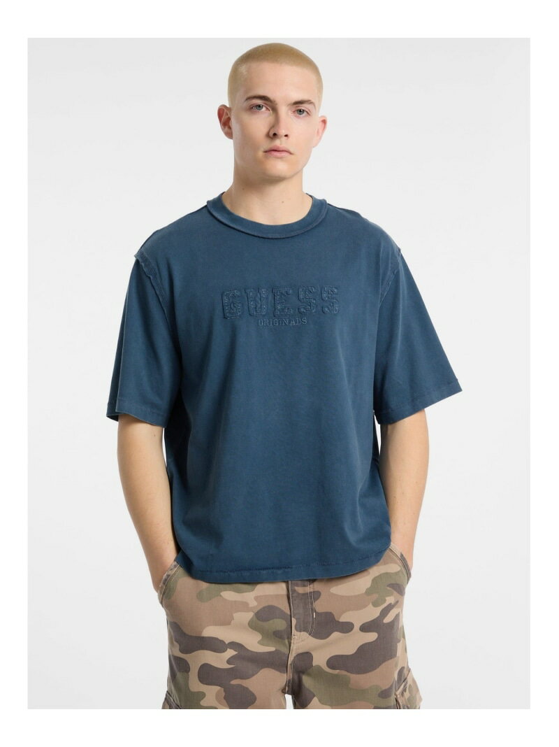 【SALE／50%OFF】GUESS Originals 半袖Tシャツ (M)Applique Boxy Tee GUESS Originals ゲス トップス カットソー・Tシャツ ホワイト ネイビー ブラック【RBA_E】[Rakuten Fashion]