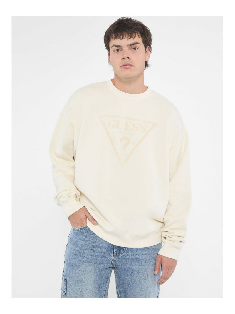 【SALE／50%OFF】GUESS Originals スウェット(M)Vintage Crewneck GUESS Originals ゲス トップス スウェット・トレーナー ホワイト ピンク ブラック【RBA_E】【送料無料】[Rakuten Fashion]