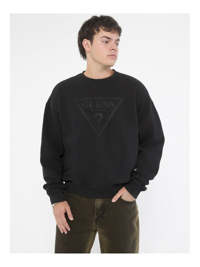 【SALE／50%OFF】GUESS Originals スウェット(M)Vintage Crewneck GUESS Originals ゲス トップス スウェット・トレーナー ホワイト ピンク ブラック【RBA_E】【送料無料】[Rakuten Fashion]