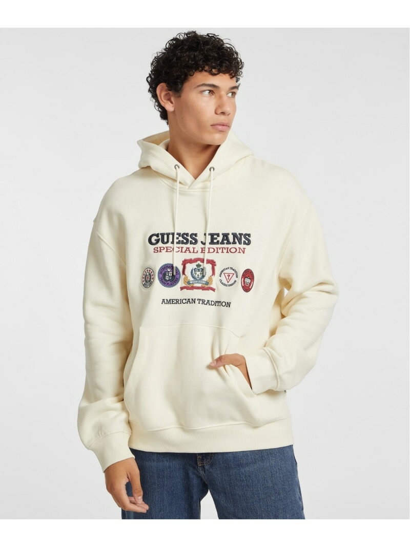 【SALE／50%OFF】GUESS JEANS パーカー(M)Hood Edition Sweat GUESS JEANS ゲス トップス パーカー・フーディー ブラック グレー ホワイト【RBA_E】【送料無料】[Rakuten Fashion]