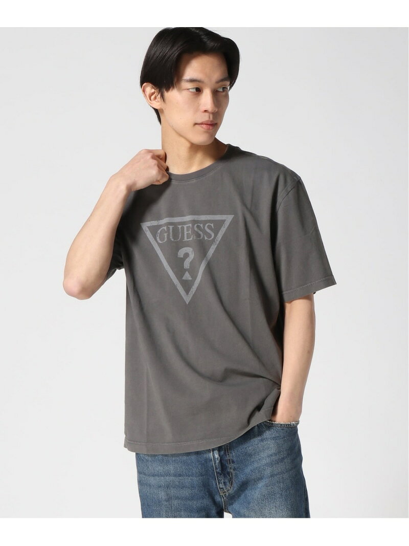 Rakuten - GUESS/(M)MEN'S S/Slv Tee Shirt Tシャツ 半袖 ロゴTシャツ GUESS ゲス トップス カットソー・Tシャツ グレー【送料無料】[Rakuten Fashion]